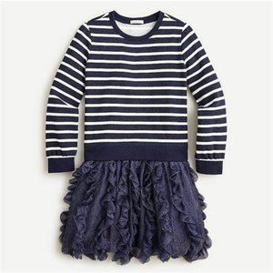 new J.Crew Crewcuts Navy Stripe Tiered Tulle Dress 10